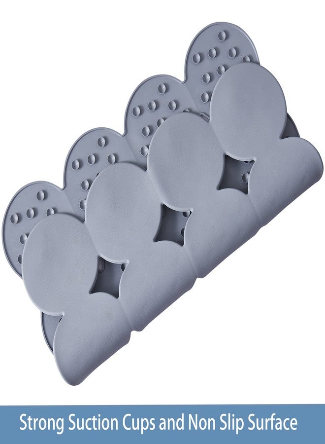 Webos Square Shower Mat Nonslip - Rubber Bathtub Mat with Suction Cups for Inside Shower Bathroom Floor (Grey, 21X21”) - Image 3