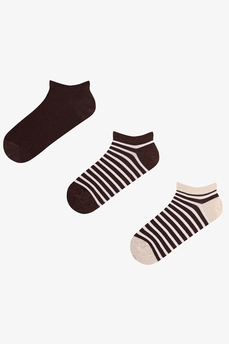 Penti PENTI Shiny Striped Cotton Lurex Pair Ankle Socks