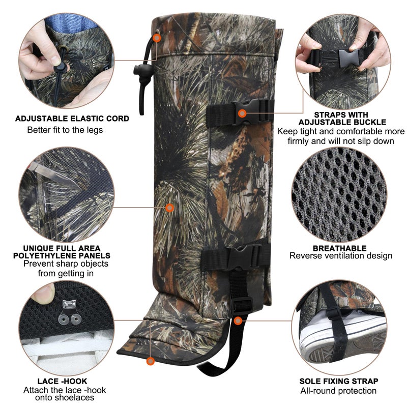 MDSTOP Snake Gaiters, Waterproof Snake Guards, Adjustable Snake Bite Protection for Lower Legs, Snake Chaps for Men & Women, Snake Proof Gaiters for Hunting,Hiking, Fishing, Farm Working - Image 2