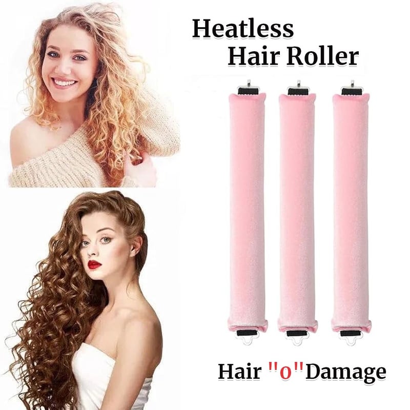 M'AYCREATE MAYCREATE® 6PCS Heatless Hair Curler, Flexible Curling Rod with Hook, Satin Rollers for All Hair Types, No Heat Curls to Sleep for Curl Rods, Heatless Curls for Blowout Hair, Pink - Image 5