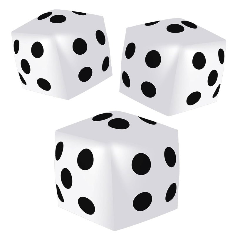 Mototo 3 Pieces Jumbo Inflatable Dice 197 Inch Giant Inflatable Dice Multicolor Large Fun Game Tools for Indoor Outdoor Lawn Swimming Pool Party Board Game White - Image 3