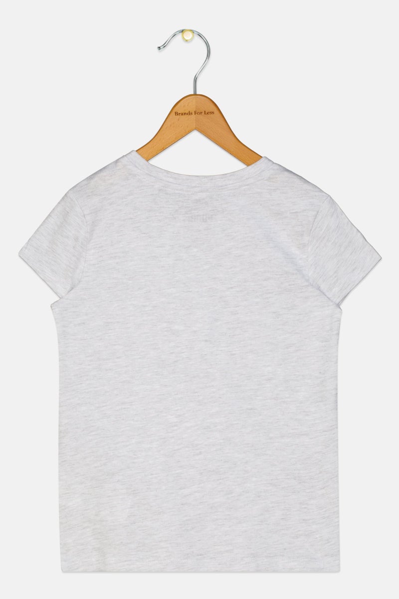 PUMA ملابس رياضية للبنات للأطفال تي شيرت قصير الأكمام للخارج، رمادي - Image 3