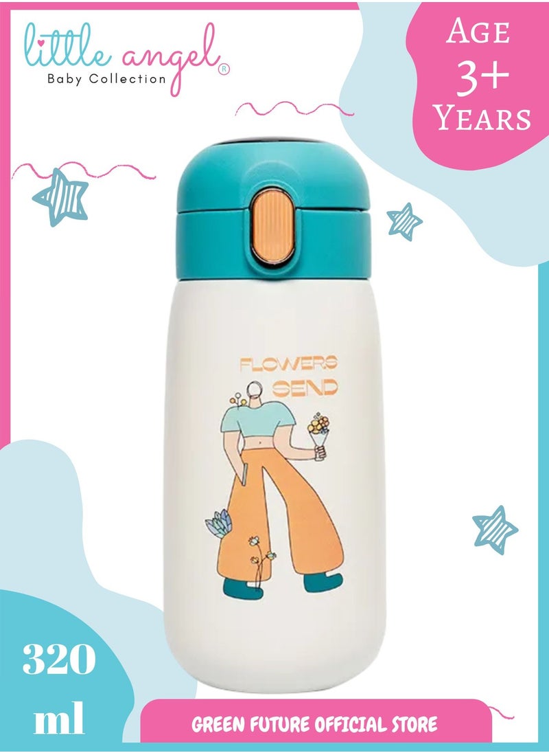 Little Angel Baby Thermos with Temperature Reading, High Quality 320ml - Stainless Steel, Insulated Vacuum Flask, Leak-Proof, Portable Water Bottle for Infants  - Image 1