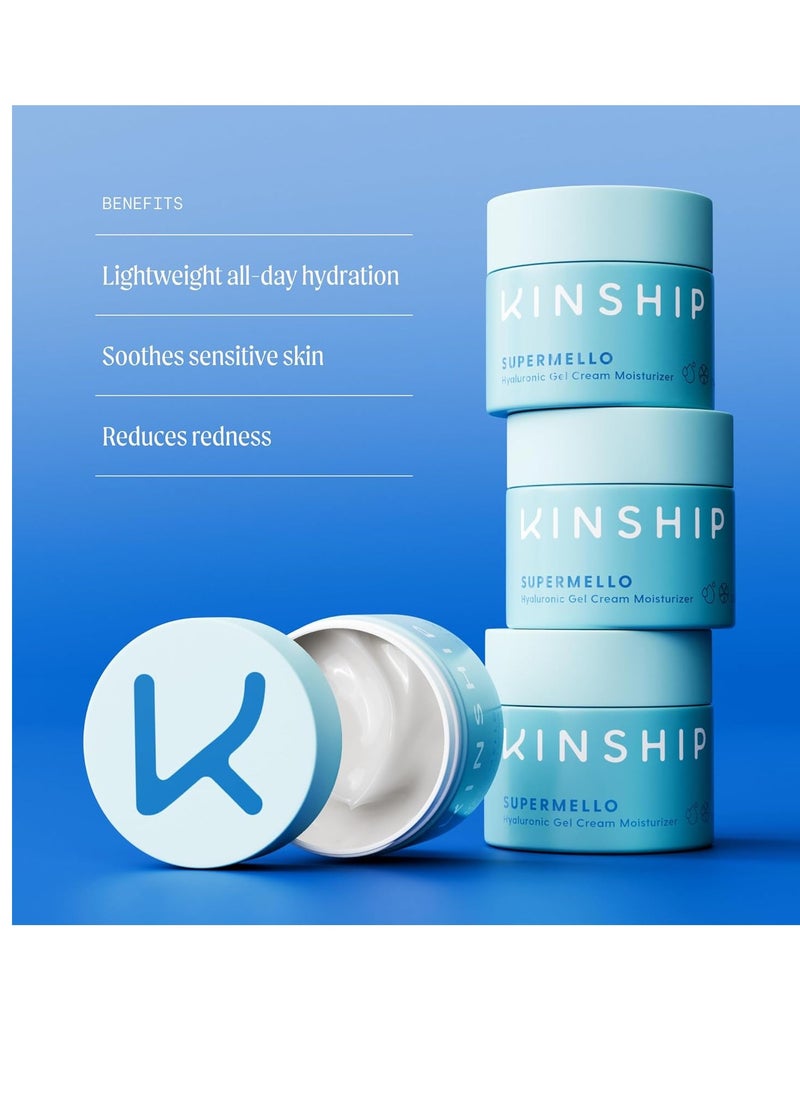 Kinship Kinship Supermello Hyaluronic Gel Cream Moisturizer – Nourish + Soothe Dry Sensitive Skin – Lightweight, Hydrating Face Lotion – Plump + Smooth – Reduce Redness – Daily Use Clean Skin Care (1.75 oz)  - Image 2