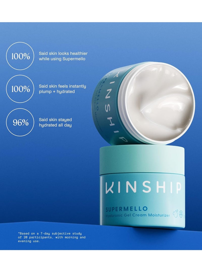Kinship Kinship Supermello Hyaluronic Gel Cream Moisturizer – Nourish + Soothe Dry Sensitive Skin – Lightweight, Hydrating Face Lotion – Plump + Smooth – Reduce Redness – Daily Use Clean Skin Care (1.75 oz)  - Image 3