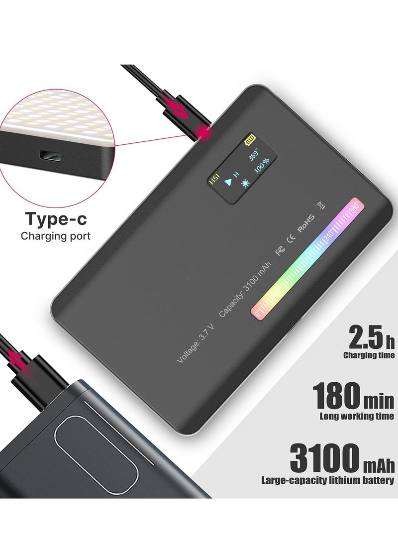 Zikra RGB Video Light, Portable LED Camera Light Panel 0-360 Full Color, CRI 95+ 2500-9000K LED Video Light, LED DSLR Lighting for Vlogging, Photography, Video Conference - Image 3