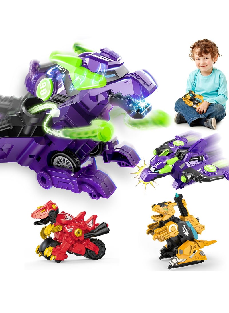 SYOSI Dinosaur  Toys For Boys 4-6 Action Figures Robot Toys for Kids, Cars Set Toys Dino Trucks Construction Vehicle Excavator Toys Birthday Gift Boys 3 4 5 6 - Image 1
