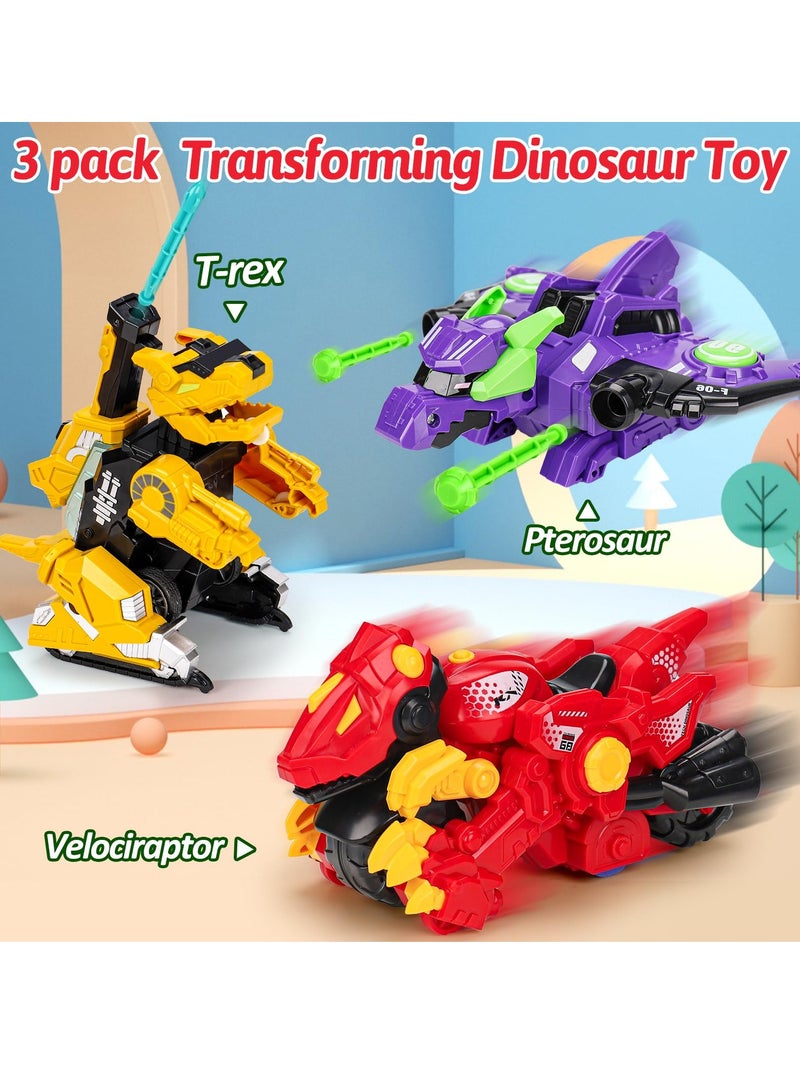 SYOSI Dinosaur  Toys For Boys 4-6 Action Figures Robot Toys for Kids, Cars Set Toys Dino Trucks Construction Vehicle Excavator Toys Birthday Gift Boys 3 4 5 6 - Image 3