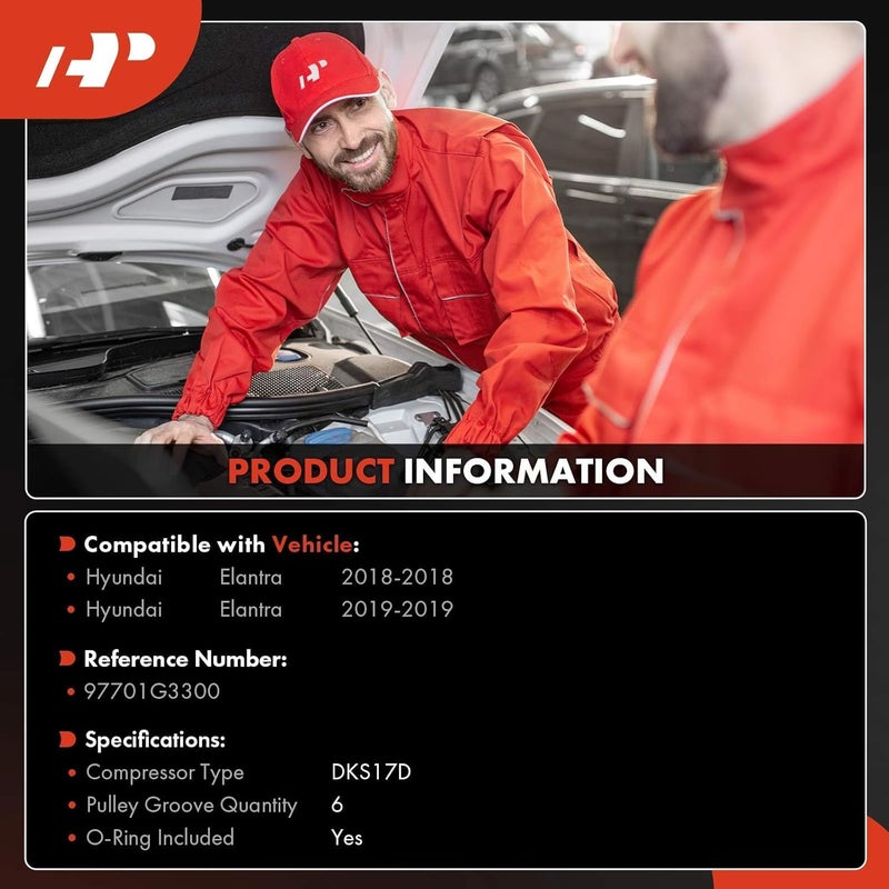 A-Premium A/C Compressor with Clutch for Hyundai Elantra 2018-2019 - Image 2