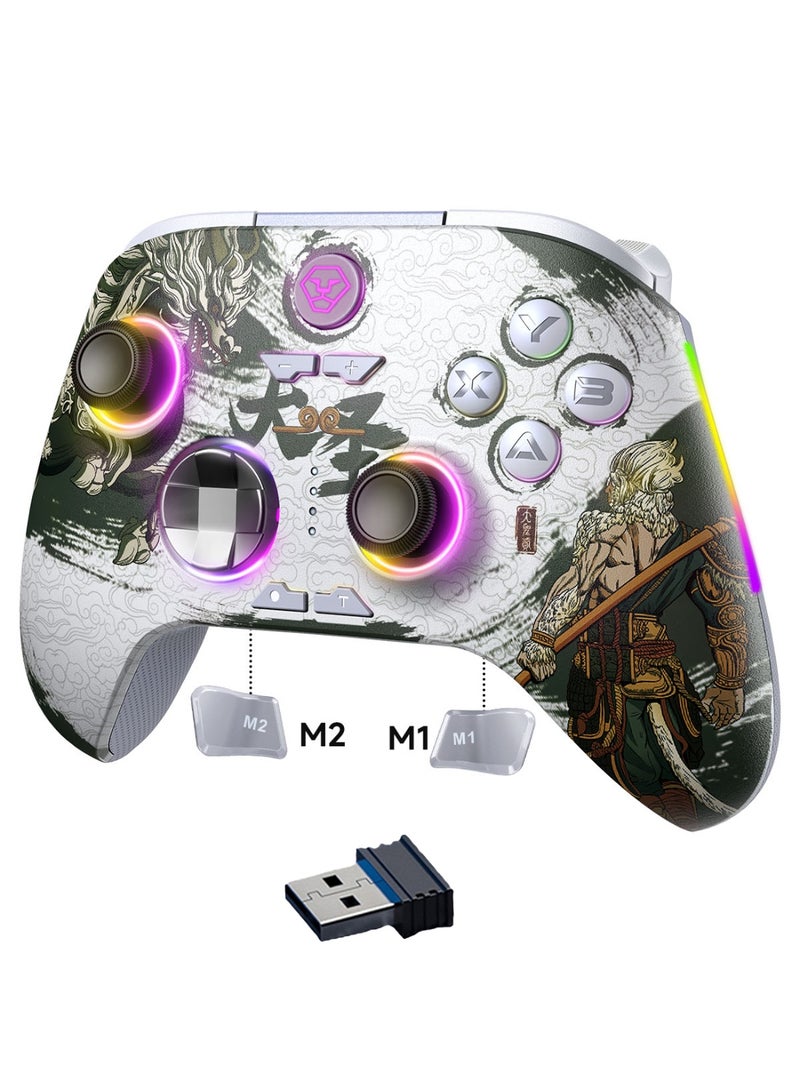AOLION Wireless Bluetooth Controller with Hall Joysticks/Hall Triggers/RGB Lighting - No Stick Drift, No Dead Zone - Work for Windows PC, Android, Steam and Switch - Image 1