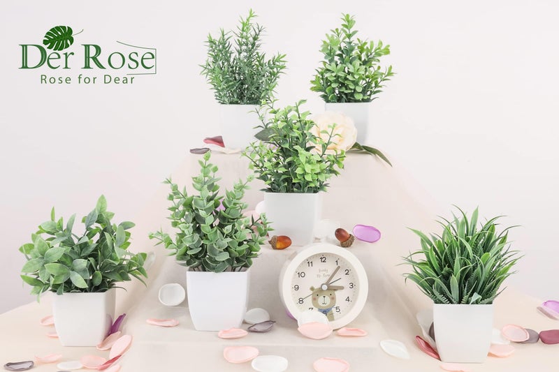 Der Rose 6 Pack Fake Plants Small Artificial Plants Faux Plants Indoor for Home Bathroom Bedroom Living Room Classroom Decor - Image 5