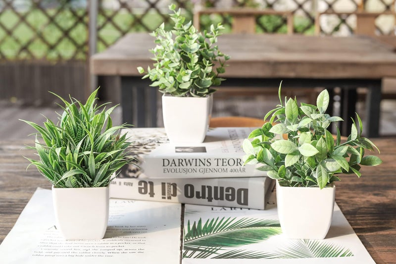 Der Rose 6 Pack Fake Plants Small Artificial Plants Faux Plants Indoor for Home Bathroom Bedroom Living Room Classroom Decor - Image 2
