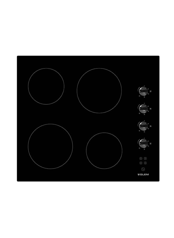 GLEMGAS Built In Ceramic Hob 58CM 4 HighLight Zones 6 Power Levels Side Knobs Controls - Image 2