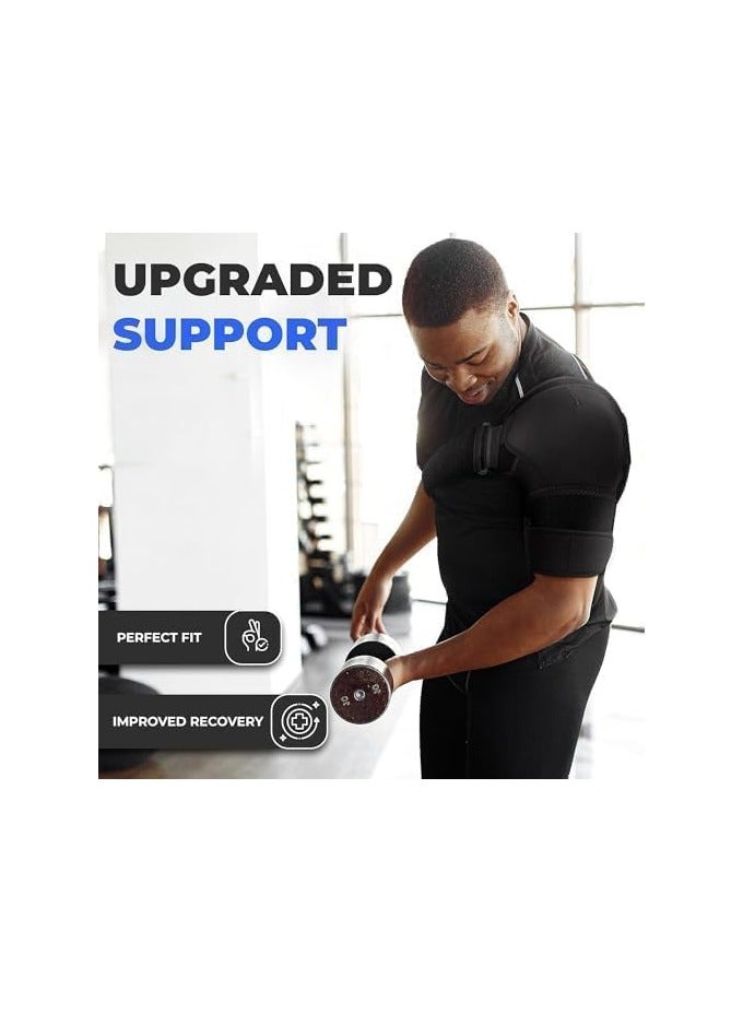 Beauenty Shoulder Brace for Men Both Left and Right Arm | Pain Relief Torn Rotator Cuff Compression Support Sleeve Dislocation Stability Immobilizer Stabilizer Bursitis Injury (L) - Image 5