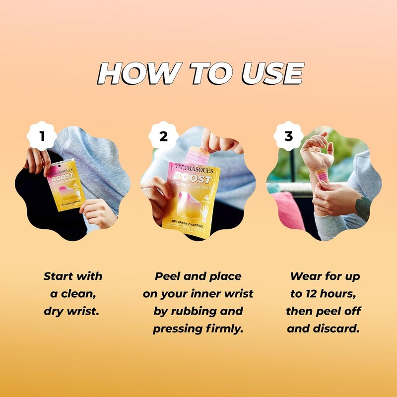 Vitamasques Energy Patches Boostme Wellness Hydrogel Pads 3Pack  B12 Vitamin Patches for Women  Men Energy  Focus for Adults  CrueltyFree Korean Skin Care Caffeine Gel Pads - Image 4