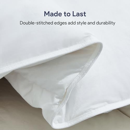 Maple&Stone Queen Feather Down Comforter Heavyweight White Down Duvet Insert Ultra Soft 100% Cotton Cover Fluffy Queen Comforter 90 x 90 Inches - Image 5
