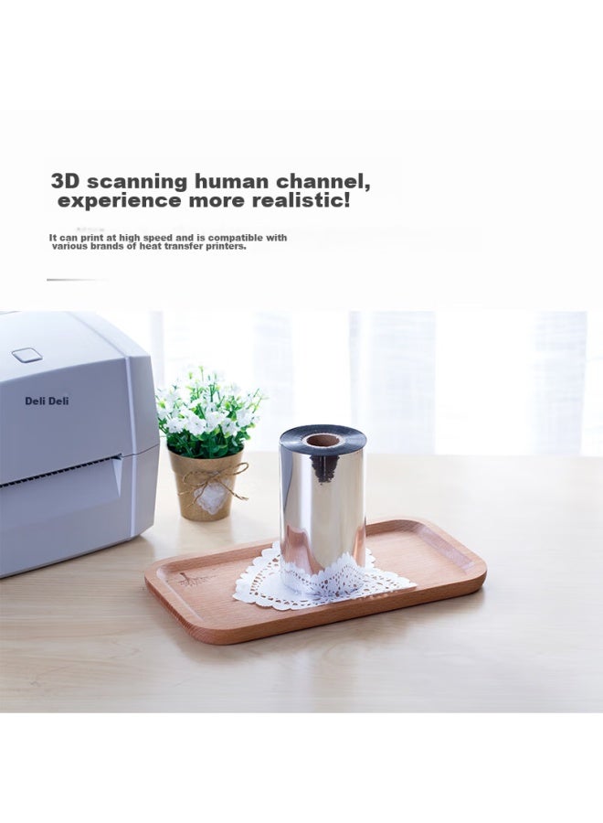 Deli Mm*300m Thermal Transfer Barcode Printer, Label Printer Ribbon, Universal Enhanced Wax-based Carbon Ribbon 81503 (single Pack) - Image 2