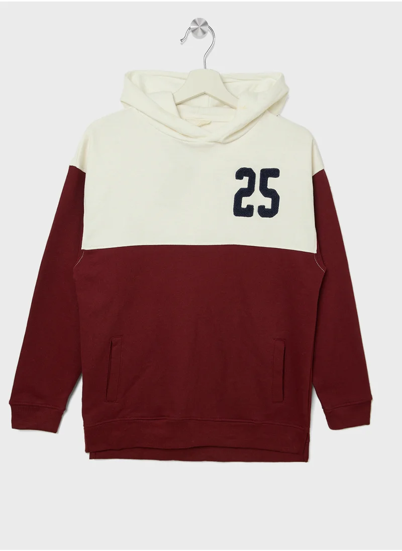 MANGO Kids Color Block Hoodie