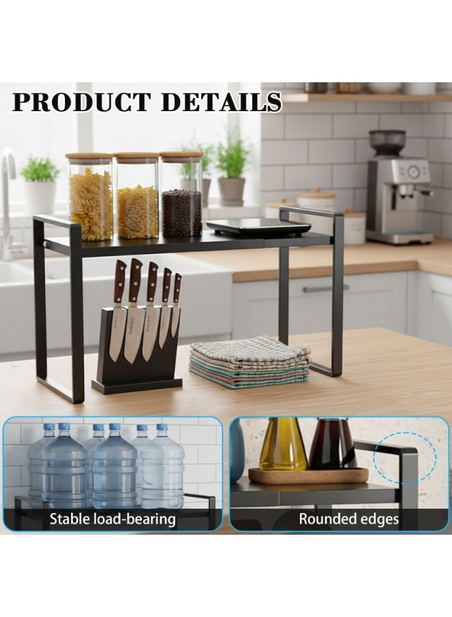 Sinyin Kitchen Countertop Organizer Shelf, Metal Spice Rack and Coffee Station Storage Stand, Multifunction Counter Shelf for Kitchen Accessories, Condiments, Cutting Boards and Utensils - Image 4
