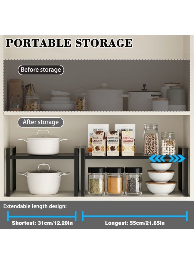 Sinyin Kitchen Countertop Organizer Shelf, Metal Spice Rack and Coffee Station Storage Stand, Multifunction Counter Shelf for Kitchen Accessories, Condiments, Cutting Boards and Utensils - Image 3