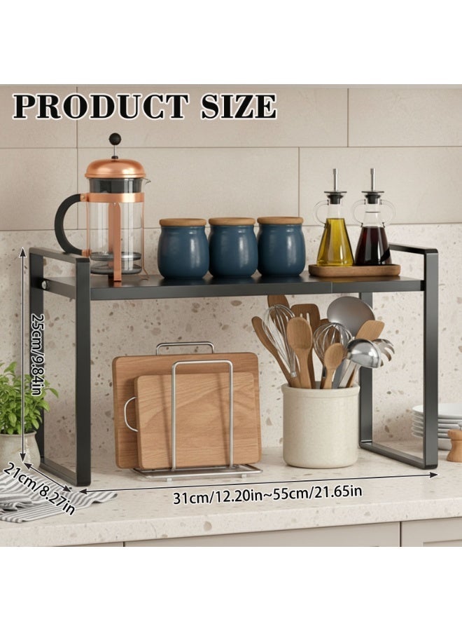 Sinyin Kitchen Countertop Organizer Shelf, Metal Spice Rack and Coffee Station Storage Stand, Multifunction Counter Shelf for Kitchen Accessories, Condiments, Cutting Boards and Utensils - Image 5