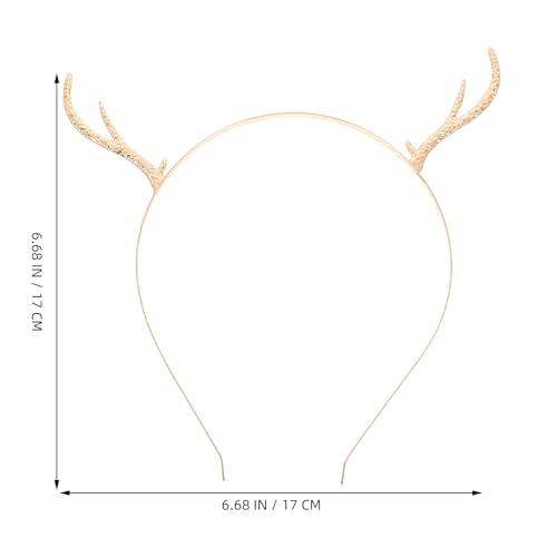 LEORX Metal Antler Headband Simple Gold Deer Horn Hair Hoop Christmas Party Hair Accessories for Women and Girls (Style 2) - Image 2