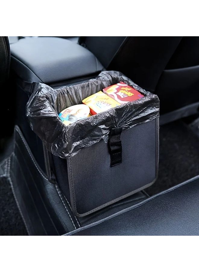 2 Gallon Hanging Car Trash Can Waterproof Durable Plastic Garbage Bin Organizer With Handle - Image 1