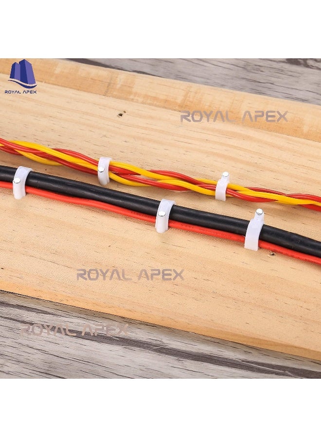 Royal Apex Electrical Cable Wire Round Clips, Steel Nails Tacks Holder For Organizing Electric Wires Cables Lines - White (25Mm - 40Pcs) - Image 3
