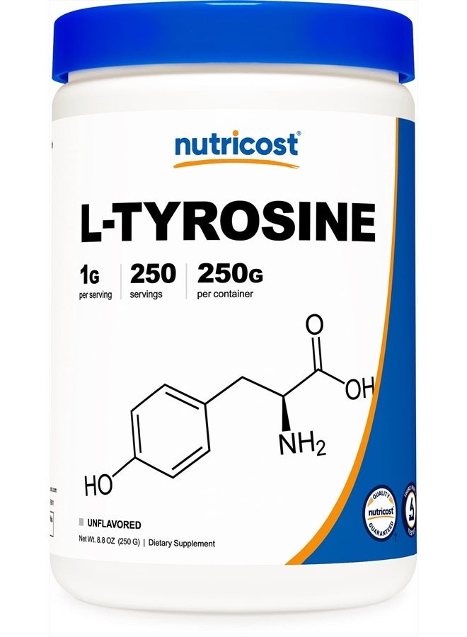 Nutricost L-تيروزين، بدون نكهة 250 جرام - 8.8 أونصة - Image 1