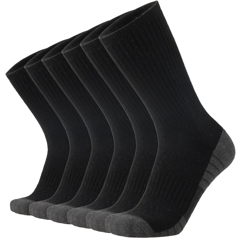 ONKE Max Full Cushion Crew Socks for Men Heavy Duty Work Boot Steel Toe Workout Athletic Thick Warm Moisture Wicking Control(Black XL) - Image 1