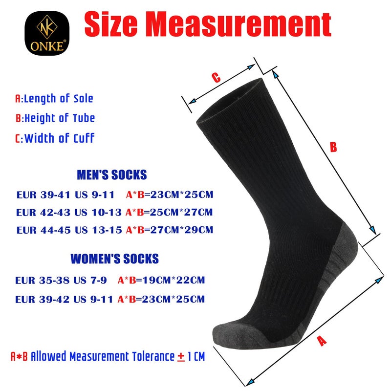 ONKE Max Full Cushion Crew Socks for Men Heavy Duty Work Boot Steel Toe Workout Athletic Thick Warm Moisture Wicking Control(Black XL) - Image 5