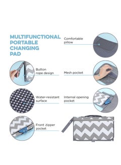 Excefore Baby Portable Diaper Changing Pad, Baby Changing Pad & Diaper Changer Travel Bag, Smart Design Baby Changing Mat, Waterproof Travel Diaper Changing Kit, Gifts for Baby Shower (Grey Wave)  - Image 4