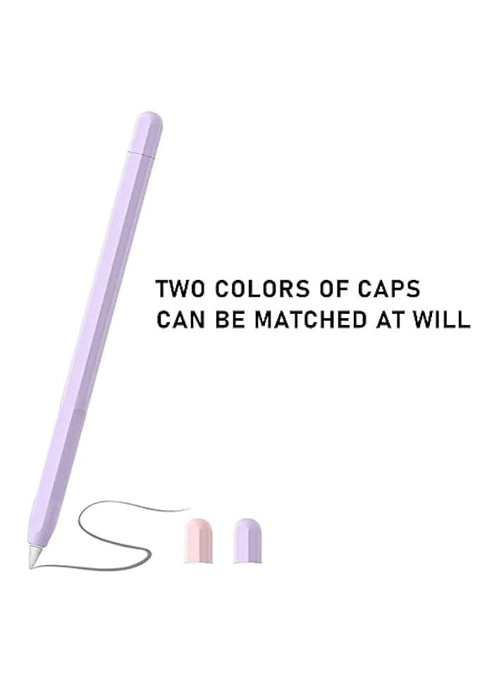 PROMASS Compatible with Apple Pencil 2nd Generation Case for iPencil,Light Pen Skin Case Cover Soft Protective iPad Pencil Grip Holder with 2 Pen caps (Purple/Pink)  - Image 5