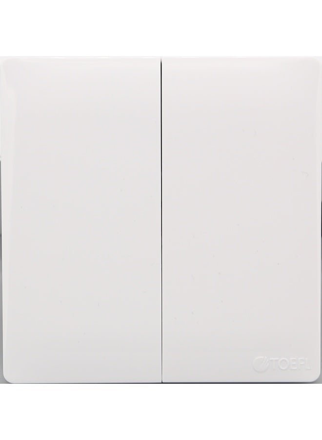 TOEFL Double light switch, 3 screws, piano white - Image 2