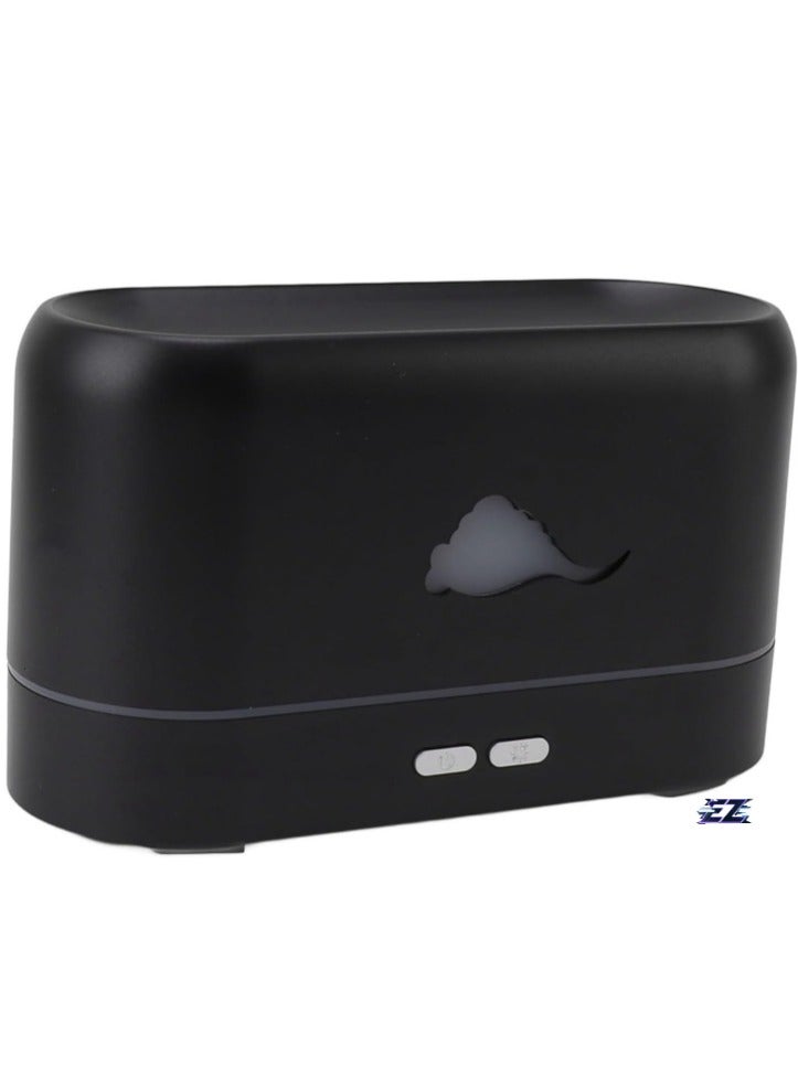 ELTRAZONE Easy Operation Aromatherapy Humidifier with One-Button 3D Flame Effect for Bedroom & Dormitory (Black) - Image 1