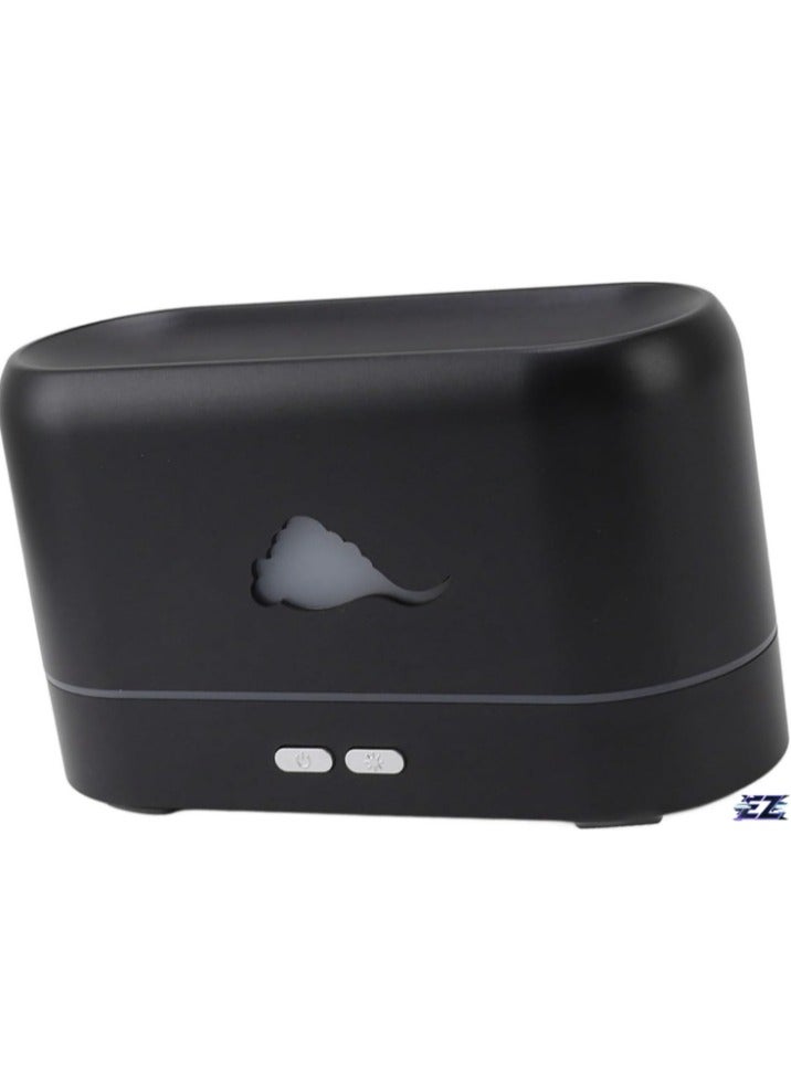 ELTRAZONE Easy Operation Aromatherapy Humidifier with One-Button 3D Flame Effect for Bedroom & Dormitory (Black) - Image 2