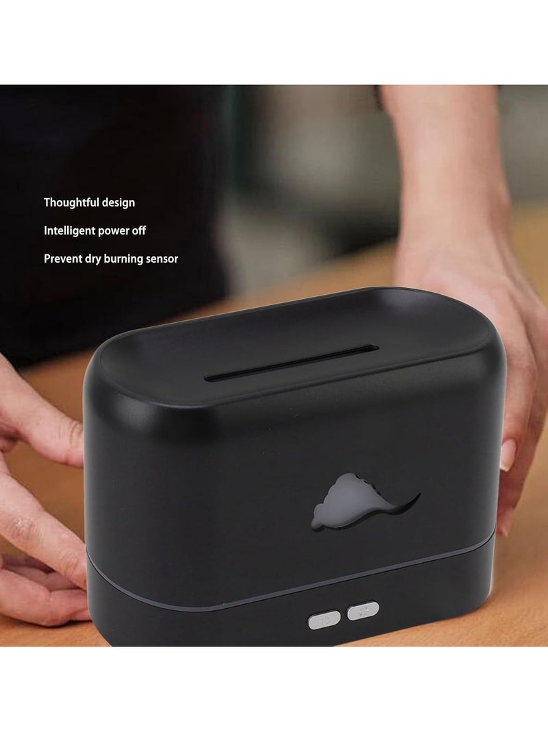 ELTRAZONE Easy Operation Aromatherapy Humidifier with One-Button 3D Flame Effect for Bedroom & Dormitory (Black) - Image 3
