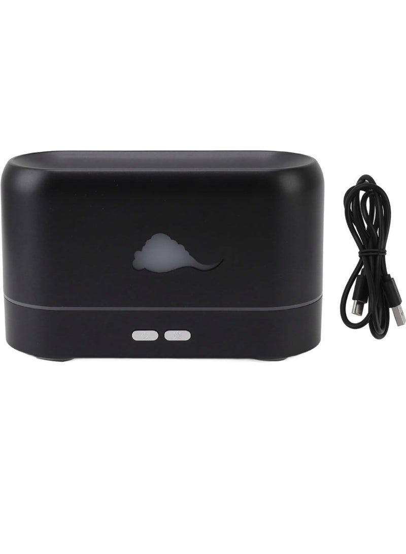 ELTRAZONE Easy Operation Aromatherapy Humidifier with One-Button 3D Flame Effect for Bedroom & Dormitory (Black) - Image 5