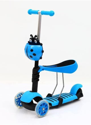 Three-wheeled children's scooter with folding seat and LED lighting - Ladybug Design-Blue - pzsku/ZBF8A29C6DDE9964EC157Z/45/1745858471/ef488050-f751-45ee-86af-cc393c82f45c