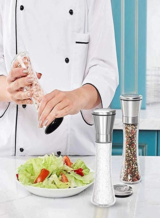 Avora Salt Pepper Stainless Steel Grinder/Crusher/Shaker with Adjustable Coarseness Pepper Mill Shaker and Salt Grinders (2 pcs) - Image 2