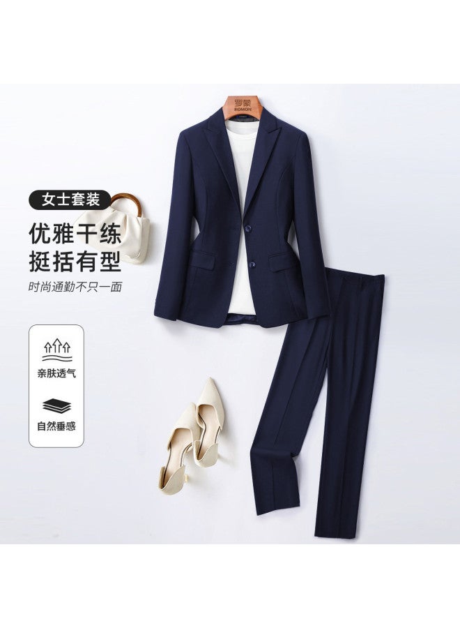 ROMON Women'S Suit Set, Slim Two-Piece Suit, Comfortable And Versatile Ladies' Suit Set - Image 2