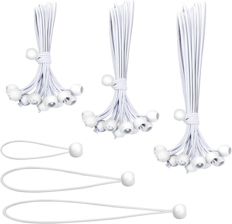 SkyTened 30PCS of 3 Sizes Ball Bungee Cords, 6, 9, 11 Inch Tarp Canopy Bungee Balls, Heavy Duty Tie Down Cord for Shelter, Gazebo, Camping, Tent, Cargo, Holding Wire and Hoses (Ball Size 1 inch) - Image 1