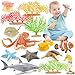 THINKBAY 14PCS Large Ocean Sea Animal Toys with Corals for Kids Realistic Soft Plastic SharkOctopusStarfishSea Turtle for Toddler Boy Girl Under The Sea Party Favors Birthday Gifts - Image 2