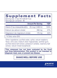 Pure Encapsulations Cal/Mag/D Liquid ; Calcium Magnesium And Vitamin D In A Convenient Liquid Form ; 16.2 Fl. Oz.  - Image 3