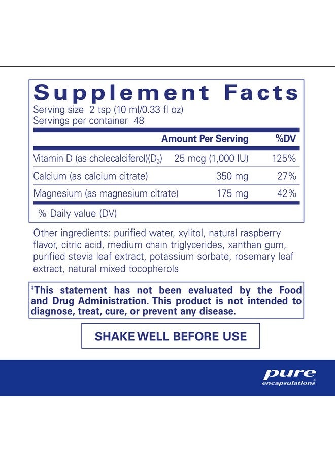 Pure Encapsulations Cal/Mag/D Liquid ; Calcium Magnesium And Vitamin D In A Convenient Liquid Form ; 16.2 Fl. Oz.  - Image 3