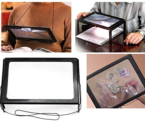 Styxon A4 Full Page Magnifying Glass Hands-Free Magnifier, Large Reading Magnifying Glass with 4 LED Lights, Foldable Desktop Portable Rectangular Magnifier for Low Vision, Seniors with Aging Eyes - Image 2