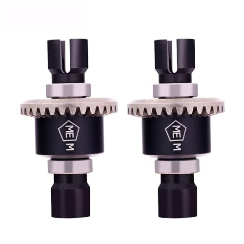 Mesimsple 2PCS Alum Front Rear Differential Diff Gear for 116 H16207 16208 16209 16210 H16 114 14301 14302 14209 14210 H14BM Series Upgrades Part Black - Image 1