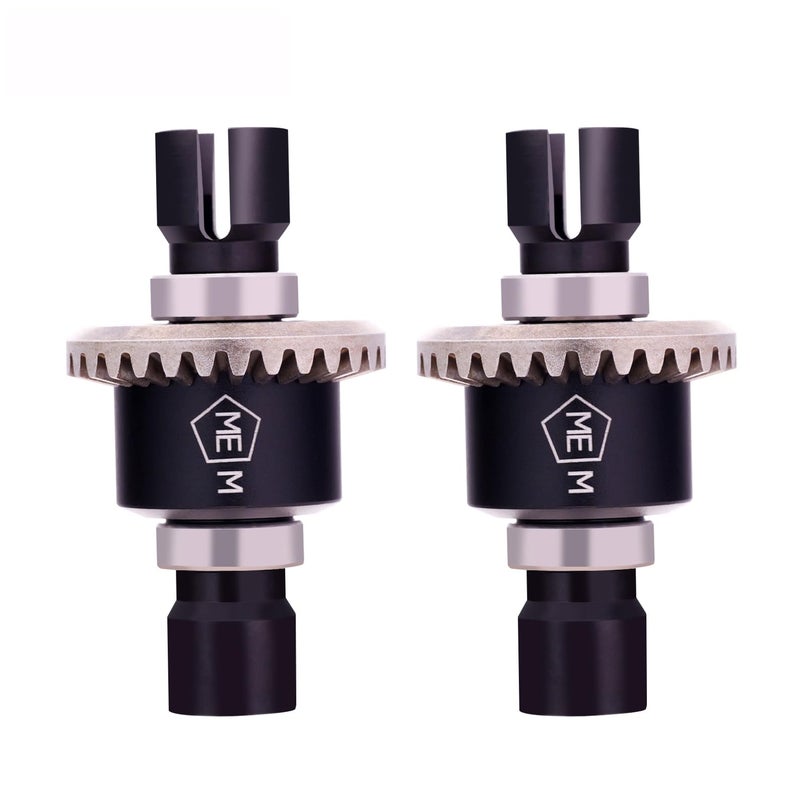 Mesimsple 2PCS Alum Front Rear Differential Diff Gear for 116 H16207 16208 16209 16210 H16 114 14301 14302 14209 14210 H14BM Series Upgrades Part Black - Image 3