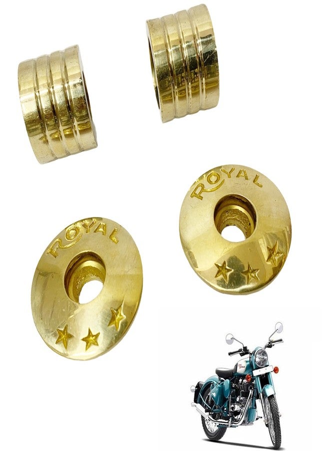 Ozango Bike Antique Desgin Star Logo Handle Bar Weight Handlebar Weight Pure Brass Golden Suitable for RE Classic 500 - Image 1