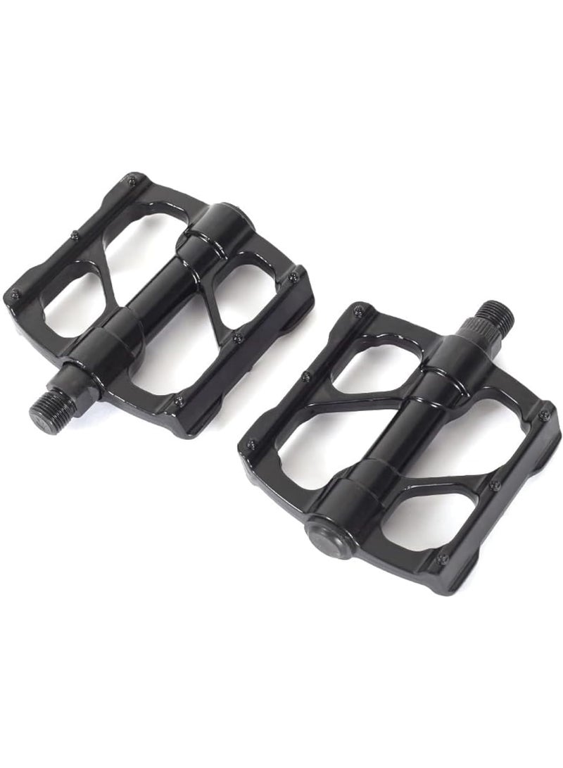 SOLARAE Bike Pedals, Aluminum Alloy Bicycle Pedals, Mountain Bike Pedal with Removable Anti-Skid Nails, Universal Aluminum Alloy Platform Pedal for Travel Cycle-Cross Bikes, 9/16inch - Image 1